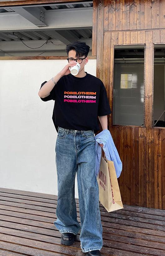 3D Contrast T-Shirt Korean Street Fashion T-Shirt By Poikilotherm Shop Online at OH Vault