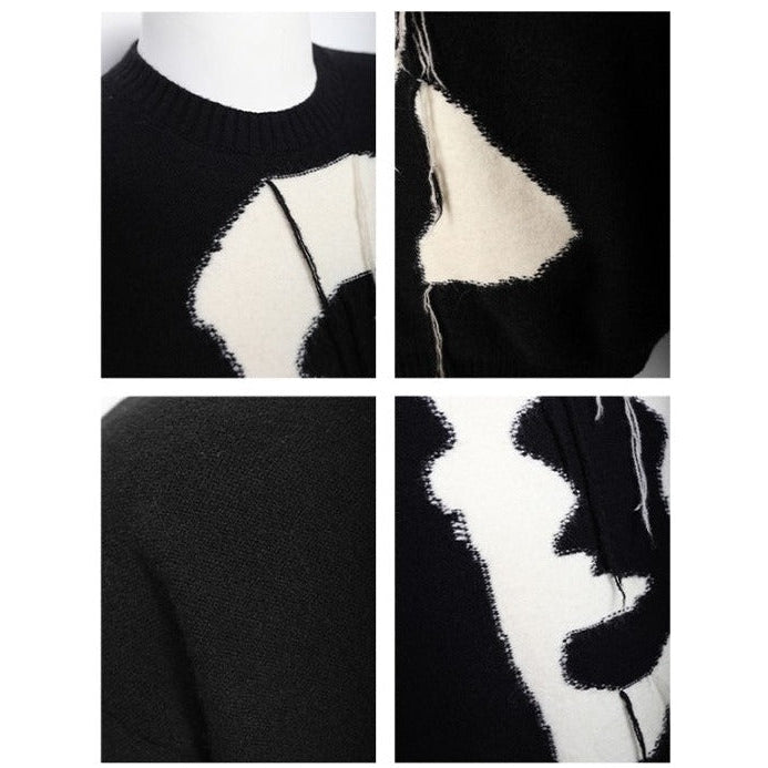 Bearded Man Sweater Korean Street Fashion Sweater By Poikilotherm Shop Online at OH Vault