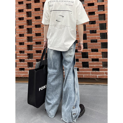 Frayed Cut Out Jeans Korean Street Fashion Jeans By Poikilotherm Shop Online at OH Vault