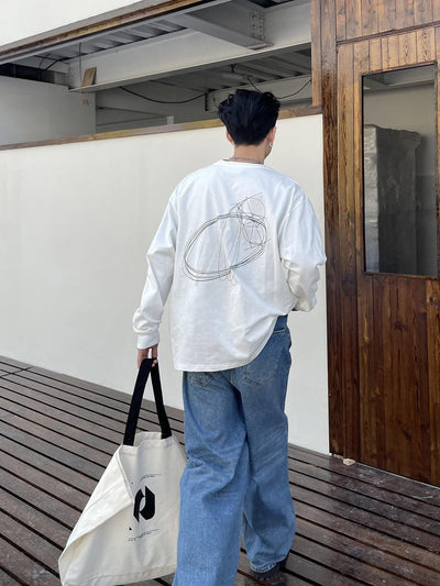 Geometric Pattern T-Shirt Korean Street Fashion T-Shirt By Poikilotherm Shop Online at OH Vault