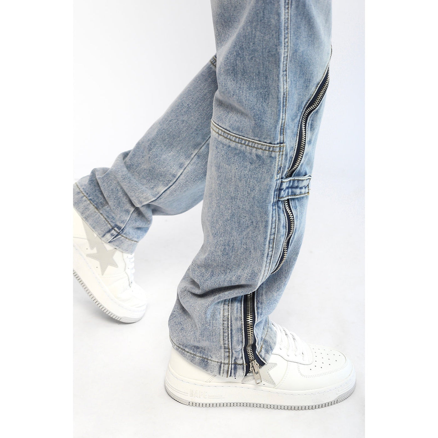 Rogue Zipper Jeans Korean Street Fashion Jeans By Poikilotherm Shop Online at OH Vault