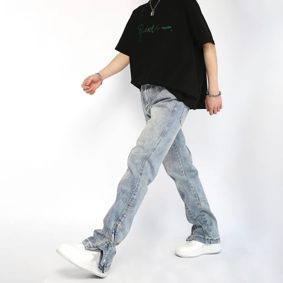 Subtle Fade Jeans Korean Street Fashion Jeans By Poikilotherm Shop Online at OH Vault