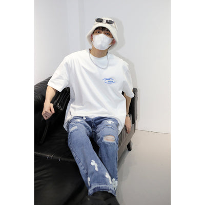 Swirling Letters T-Shirt Korean Street Fashion T-Shirt By Poikilotherm Shop Online at OH Vault