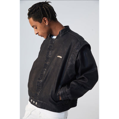 Embroidered Letters Leather Jacket Korean Street Fashion Jacket By R69 Shop Online at OH Vault