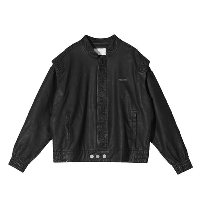 Embroidered Letters Leather Jacket Korean Street Fashion Jacket By R69 Shop Online at OH Vault