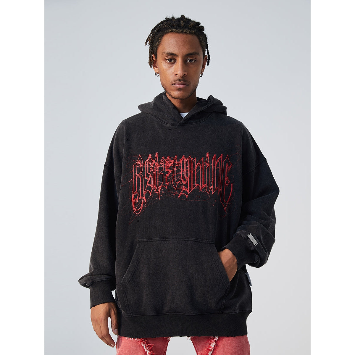Embroidered Old English Hoodie Korean Street Fashion Hoodie By R69 Shop Online at OH Vault