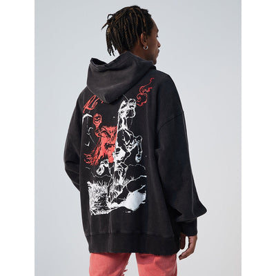 R69 Embroidered Old English Hoodie Korean Street Fashion Hoodie By R69 Shop Online at OH Vault