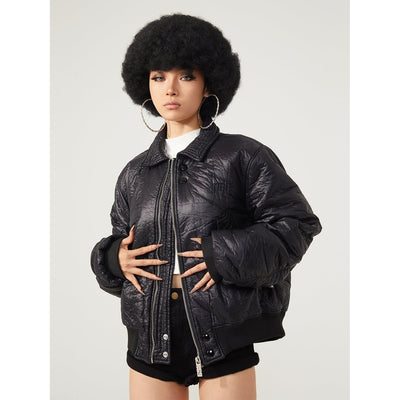 Rugged Imprint Faux Leather Jacket Korean Street Fashion Jacket By R69 Shop Online at OH Vault